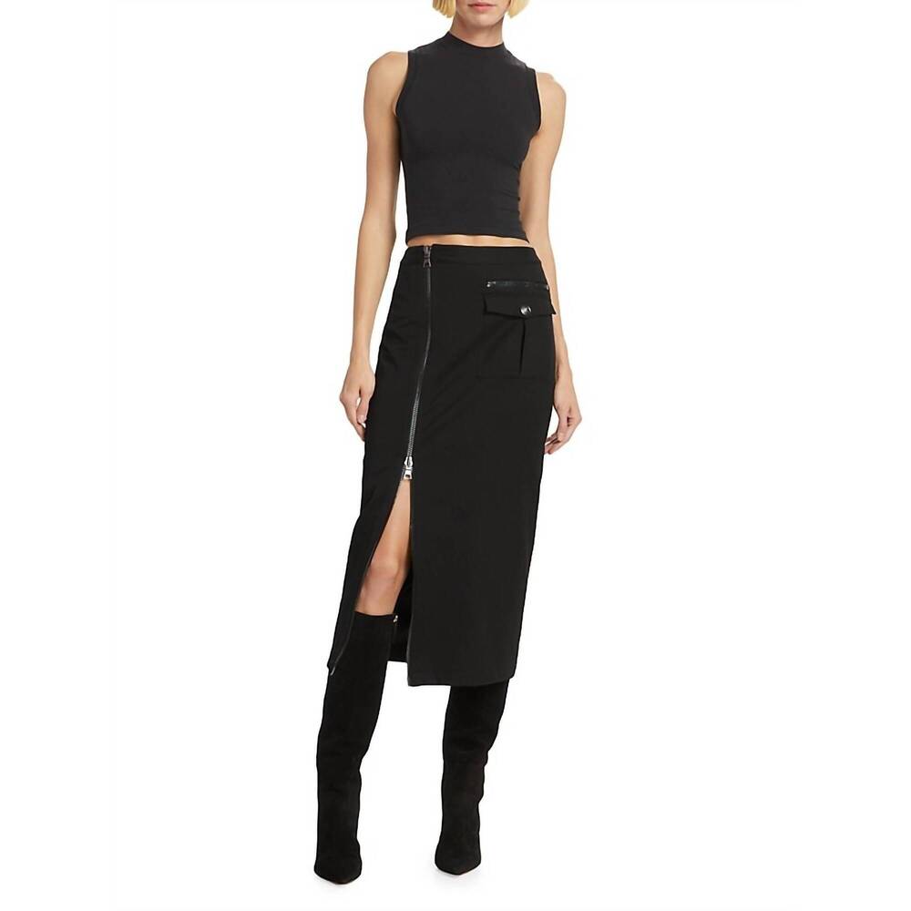 NEW L'AGENCE maverick cargo pencil skirt in black